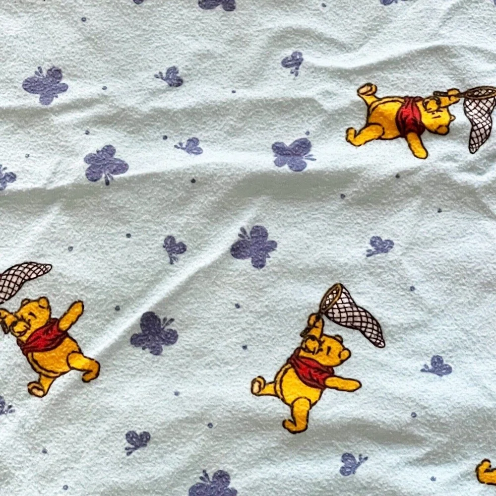 Vtg 80s Disney Winnie the Pooh Duvet Cover & Euro Sham Flannel Piglet Tigger